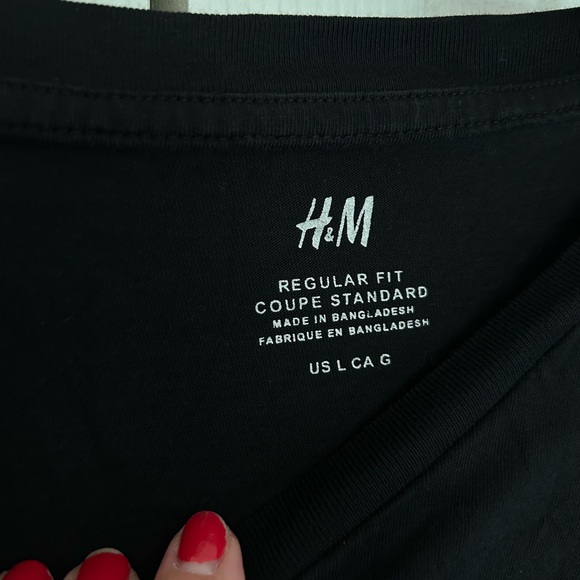 Men’s basic black T-shirt, H&M, new without tags - L - Picture 2 of 2